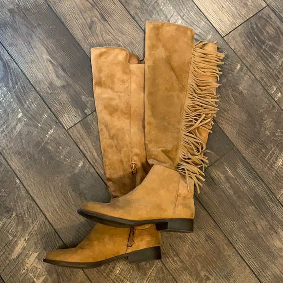 Fringe Knee High Boots - Picture 1 of 6